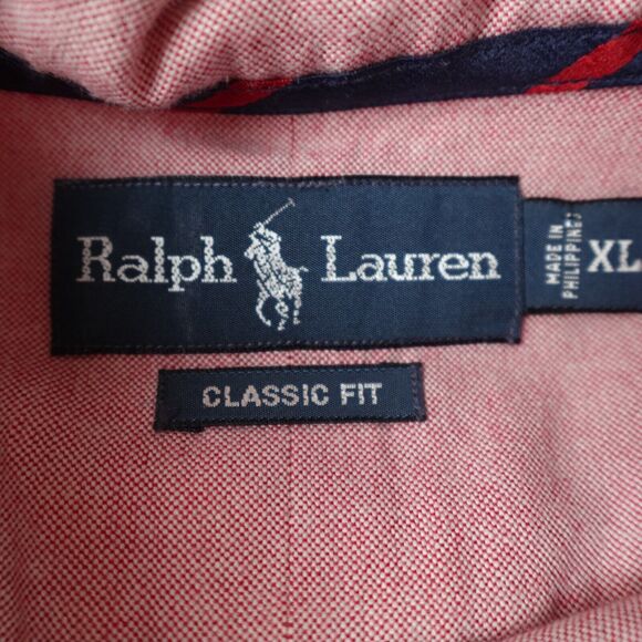 Polo Ralph Lauren Shirt Mens XL Salmon Pink Classic Fit Button Down Flesh Pony - Picture 4 of 8